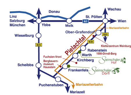Anfahrtsplan Pielachtal & Steinschaler Naturhotels